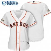 Maglia Baseball Donna Houston Astros 2017 Postseason Bianco Cool Base