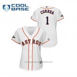 Maglia Baseball Donna Houston Astros Carlos Correa 2019 Postseason Cool Base Bianco