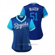 Maglia Baseball Donna Kansas City Royals Blaine Boyer 2018 LLWS Players Weekend Blazer Blu