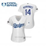 Maglia Baseball Donna Los Angeles Dodgers Enrique Hernandez 2019 Postseason Cool Base Bianco