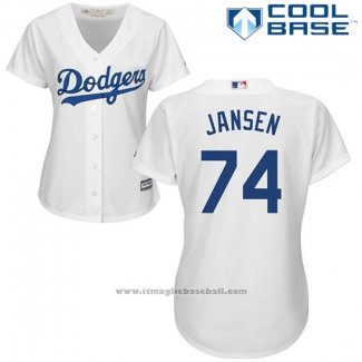 Maglia Baseball Donna Los Angeles Dodgers Kenley Jansen Cool Base Bianco