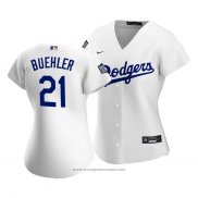 Maglia Baseball Donna Los Angeles Dodgers Walker Buehler 2020 Primera Replica Bianco