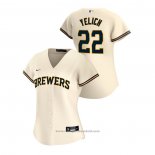 Maglia Baseball Donna Milwaukee Brewers Christian Yelich 2020 Replica Home Crema