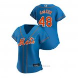 Maglia Baseball Donna New York Mets Jacob Degrom 2020 Replica Alternato Blu