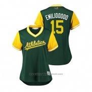 Maglia Baseball Donna Oakland Athletics Emilio Pagan 2018 LLWS Players Weekend Emiliooooo Verde