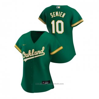 Maglia Baseball Donna Oakland Athletics Marcus Semien 2020 Replica Alternato Verde