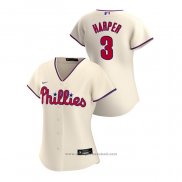 Maglia Baseball Donna Philadelphia Phillies Bryce Harper 2020 Replica Alternato Crema