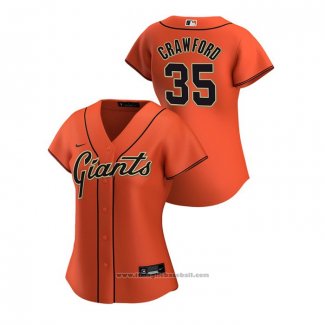 Maglia Baseball Donna San Francisco Giants Brandon Crawford 2020 Replica Alternato Arancione