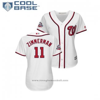 Maglia Baseball Donna Washington Nationals Ryan Zimmerman 2018 All Star Cool Base Bianco