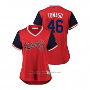 Maglia Baseball Donna Washington Nationals Tommy Milone 2018 LLWS Players Weekend Tomaso Rosso