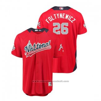 Maglia Baseball Uomo All Star Atlanta Braves Mike Foltynewicz 2018 Home Run Derby National League Rosso