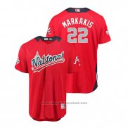 Maglia Baseball Uomo All Star Atlanta Braves Nick Markakis 2018 Home Run Derby National League Rosso