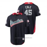 Maglia Baseball Uomo All Star Houston Astros Gerrit Cole 2018 Home Run Derby American League Blu