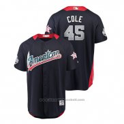 Maglia Baseball Uomo All Star Houston Astros Gerrit Cole 2018 Home Run Derby American League Blu