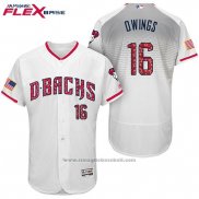 Maglia Baseball Uomo Arizona Diamondbacks 2017 Stelle e Strisce 16 Chris Owings Bianco Flex Base