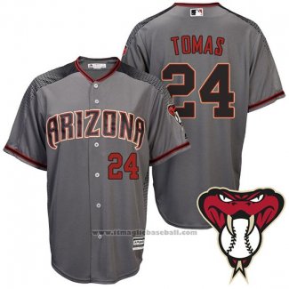 Maglia Baseball Uomo Arizona Diamondbacks 24 Yasmany Tomas Grigio