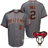 Maglia Baseball Uomo Arizona Diamondbacks 2 Aaron Hill Grigio2