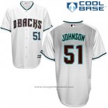 Maglia Baseball Uomo Arizona Diamondbacks 51 Randy Johnson Bianco3 Cool Base