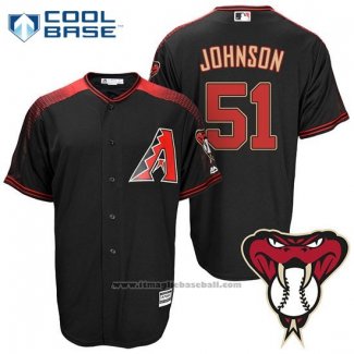 Maglia Baseball Uomo Arizona Diamondbacks 51 Randy Johnson Nero Cool Base