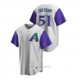 Maglia Baseball Uomo Arizona Diamondbacks Randy Johnson Cooperstown Collection Alternato Crema Viola