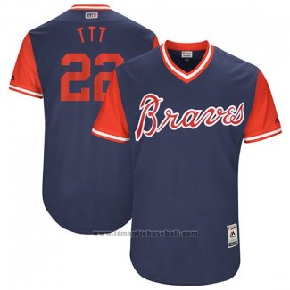 Maglia Baseball Uomo Atlanta Braves 2017 Little League World Series 22 Nick Markakis Blu