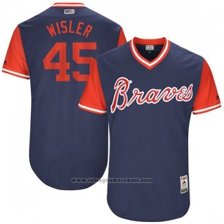 Maglia Baseball Uomo Atlanta Braves 2017 Little League World Series 45 Matt Wisler Blu