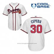 Maglia Baseball Uomo Atlanta Braves 30 Orlando Cepeda Bianco Home Cool Base