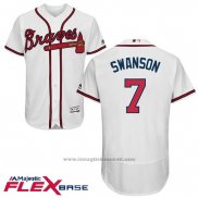 Maglia Baseball Uomo Atlanta Braves 7 Dansby Swanson Bianco Flex Base