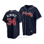 Maglia Baseball Uomo Atlanta Braves Abraham Almonte Replica Blu