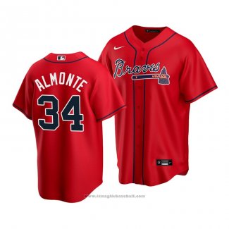 Maglia Baseball Uomo Atlanta Braves Abraham Almonte Replica Rosso