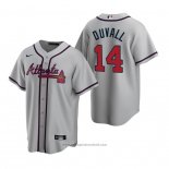 Maglia Baseball Uomo Atlanta Braves Adam Duvall Replica Road Grigio