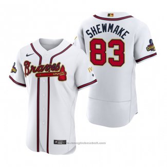 Maglia Baseball Uomo Atlanta Braves Braden Shewmake 2022 Gold Program Autentico Bianco