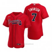 Maglia Baseball Uomo Atlanta Braves Dansby Swanson Autentico Alternato 2020 Rosso
