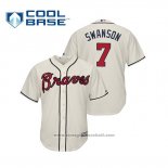 Maglia Baseball Uomo Atlanta Braves Dansby Swanson Cool Base Alternato 2019 Crema