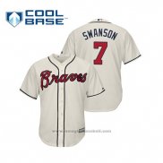 Maglia Baseball Uomo Atlanta Braves Dansby Swanson Cool Base Alternato 2019 Crema