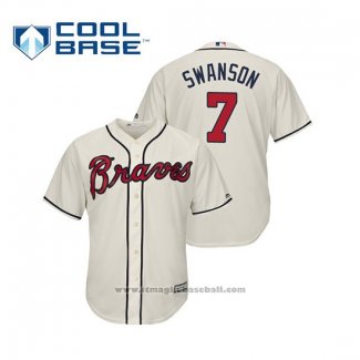Maglia Baseball Uomo Atlanta Braves Dansby Swanson Cool Base Alternato 2019 Crema