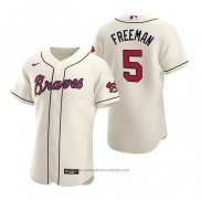 Maglia Baseball Uomo Atlanta Braves Freddie Freeman Autentico 2020 Alternato Crema