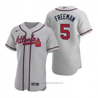 Maglia Baseball Uomo Atlanta Braves Freddie Freeman Autentico 2020 Road Grigio