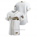 Maglia Baseball Uomo Atlanta Braves Golden Edition Autentico Bianco