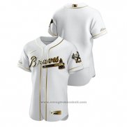 Maglia Baseball Uomo Atlanta Braves Golden Edition Autentico Bianco