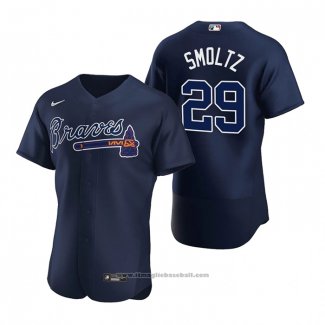 Maglia Baseball Uomo Atlanta Braves John Smoltz Autentico 2020 Alternato Blu