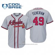 Maglia Baseball Uomo Atlanta Braves Julio Teheran Cool Base Road 2019 Grigio