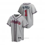 Maglia Baseball Uomo Atlanta Braves Ozzie Albies 2020 Replica Road Grigio