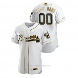 Maglia Baseball Uomo Atlanta Braves Personalizzate Golden Edition Authentic Bianco