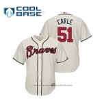 Maglia Baseball Uomo Atlanta Braves Shane Carle Cool Base Alternato 2019 Crema