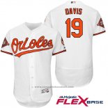 Maglia Baseball Uomo Baltimore Orioles 19 Chris Davis Bianco 2017 Flex Base