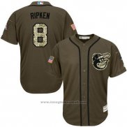 Maglia Baseball Uomo Baltimore Orioles 8 Cal Ripken Verde Salute To Service