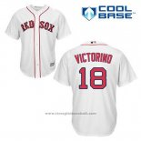 Maglia Baseball Uomo Boston Red Sox 18 Shane Victorino Bianco Home Cool Base