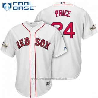 Maglia Baseball Uomo Boston Red Sox 2017 Postseason 24 David Price Bianco Cool Base