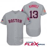 Maglia Baseball Uomo Boston Red Sox 2017 Stelle e Strisce 13 Hanley Ramirez Grigio Flex Base